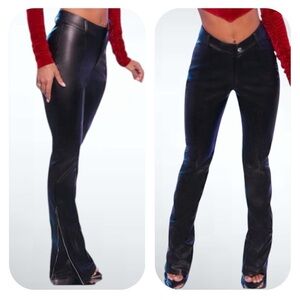 NWT Oh Polly size 0 black faux leather wild nights pants